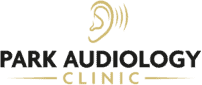 Logo of Park Audiology Clinic featuring a stylised ear with sound waves.