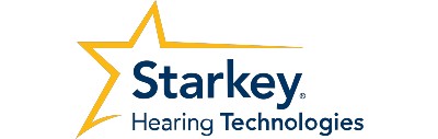 Logo of Starkey hearing technologies.
